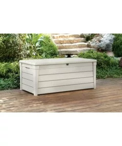 Baule keter "brightwood pool box" in resina bianco, 145x69,7x60,3 cm